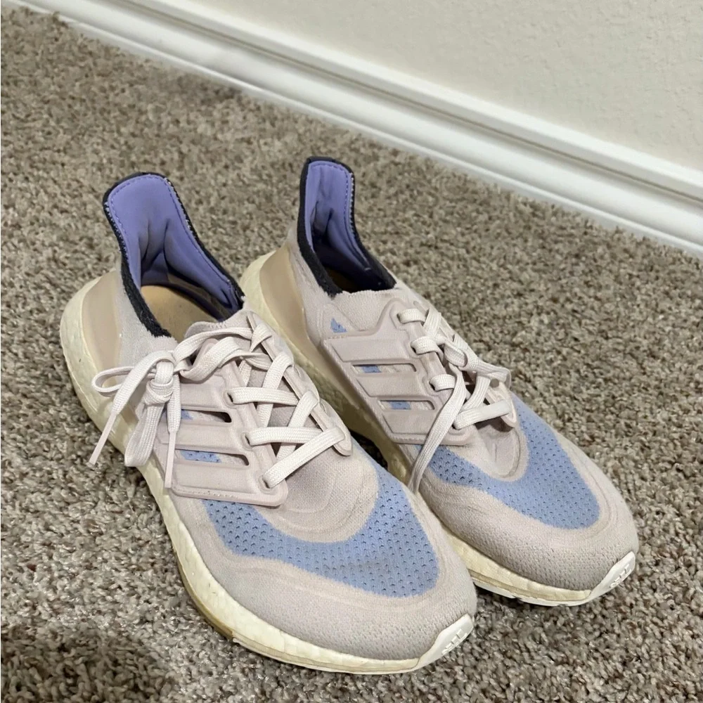 Adidas Women's Sneakers - Cream and Blue